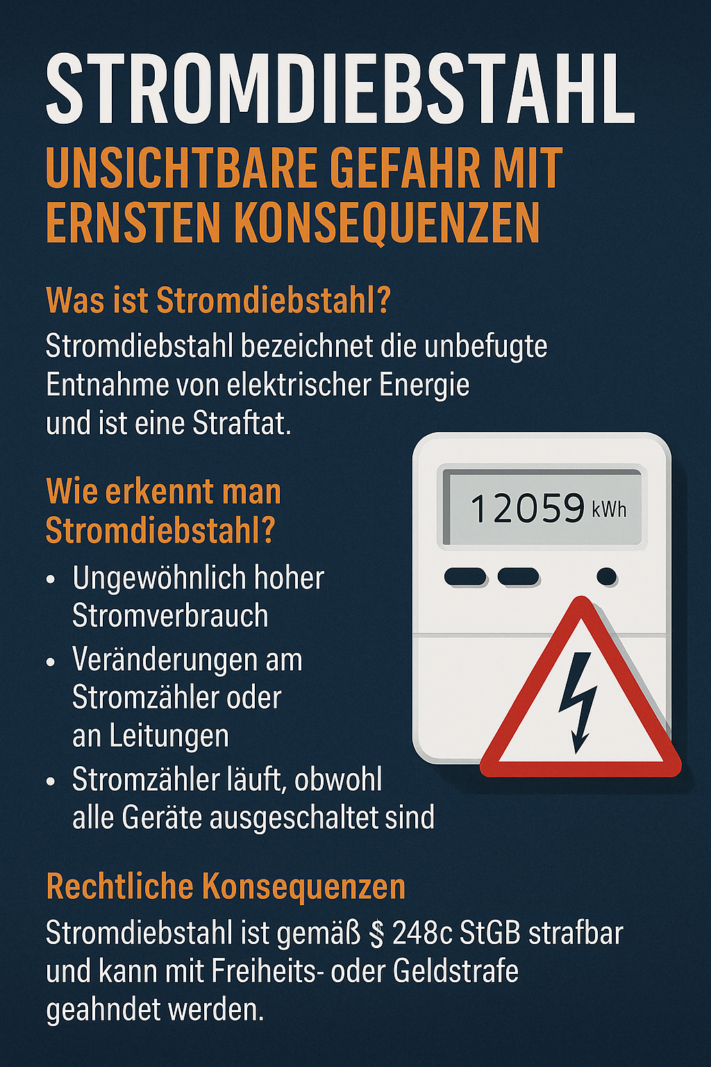 Stromdiebstahl: Unsichtbare Gefahr mit ernsten Konsequenzen