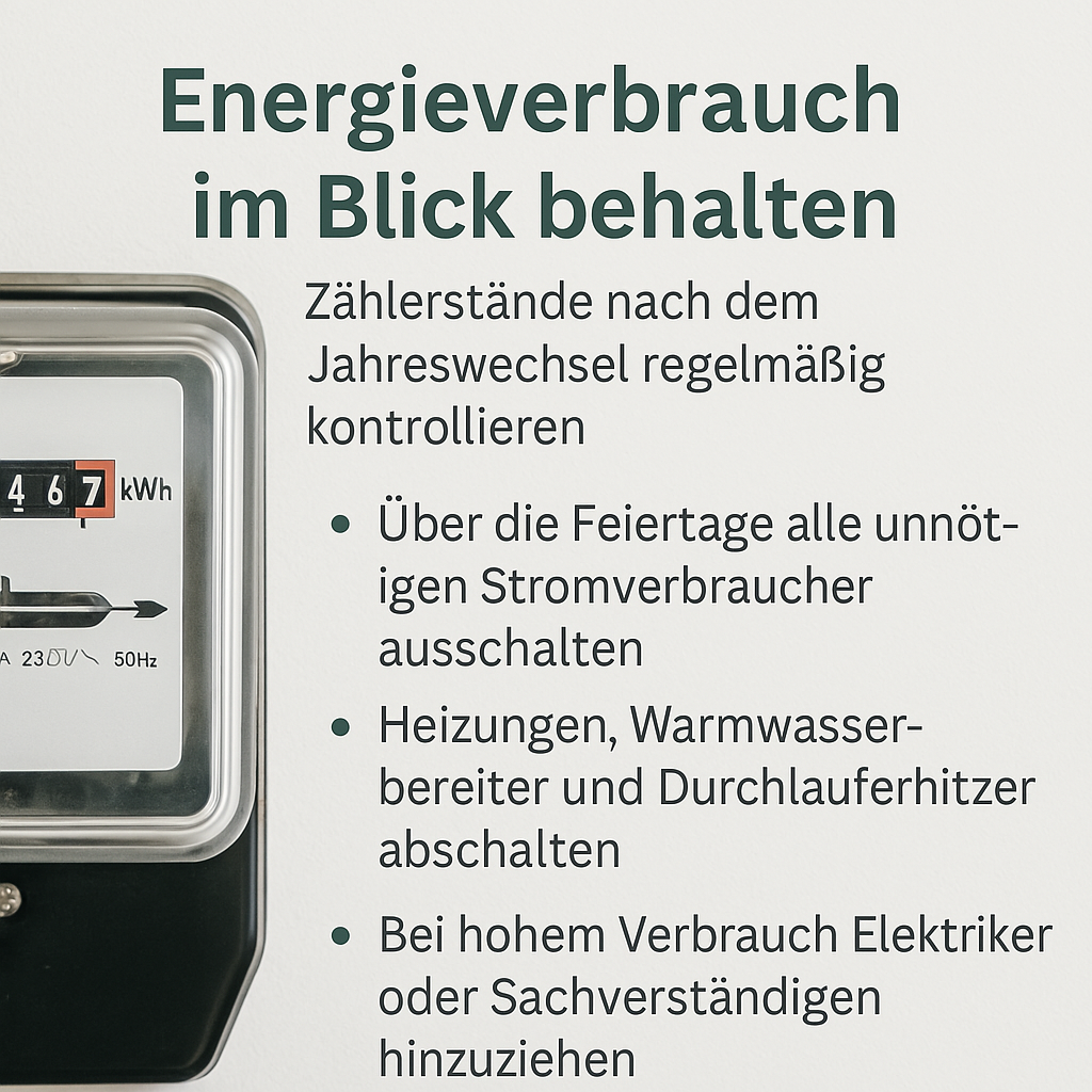 Energieverbrauch im Blick behalten – Zählerstände nach dem Jahreswechsel regelmäßig kontrollieren