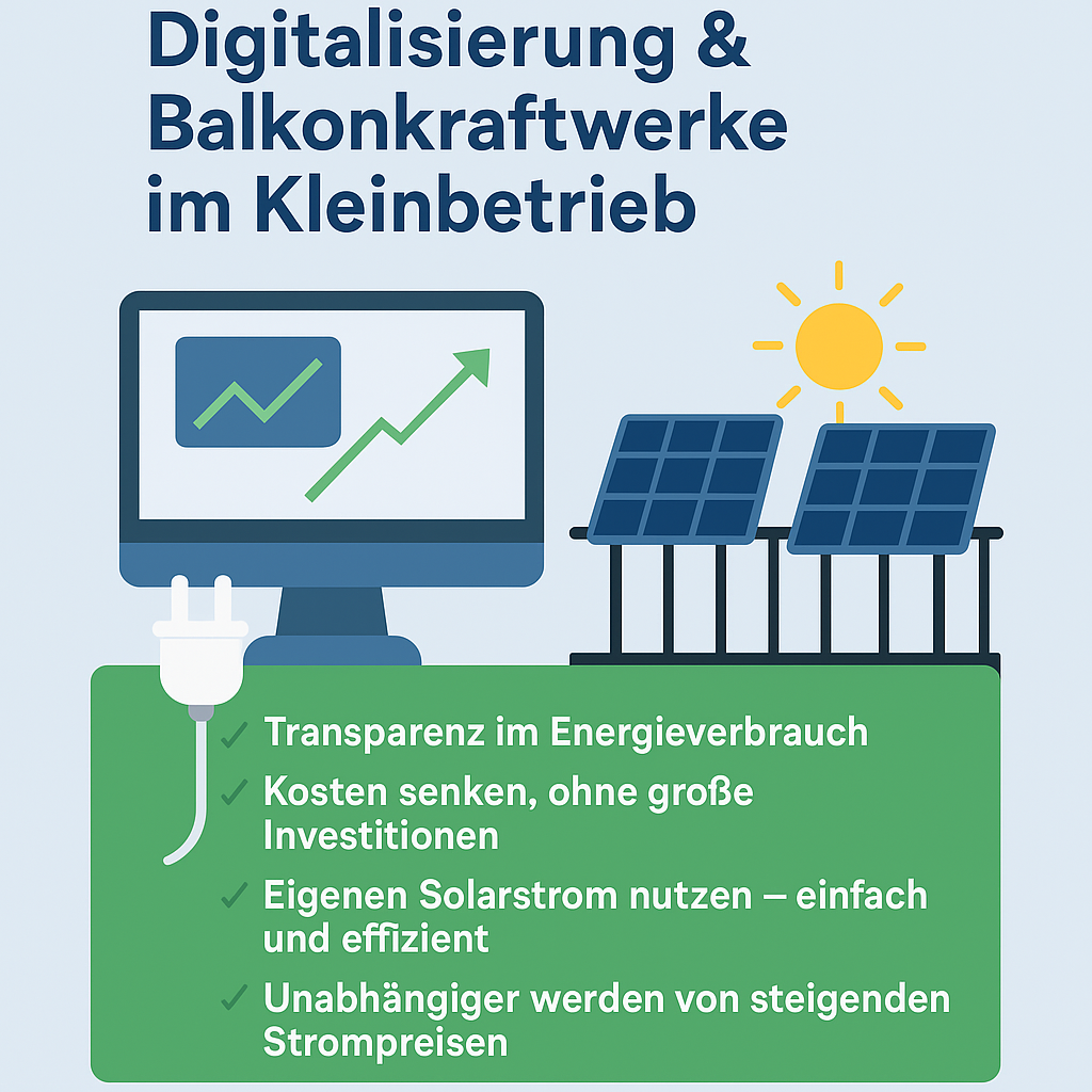 Energie clever nutzen: Digitalisierung & Balkonkraftwerke im Kleinbetrieb